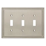 Franklin Brass Satin Nickel Classic Beaded Wall Plate Triple Configuration. Fixed Price $20.29.