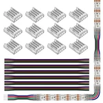 Sezo 4pin 10mm Transparent Led Light Strip Connectors Kit 12pcs Unwired Gaple.... Fixed Price $17.21.