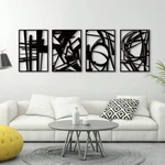 Glamativity 4 Pack Black Abstract Metal Wall Art, Minimalist Decor, 3d Textured. Fixed Price $95.94.