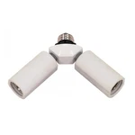 Articulating Twin Socket Adapter, White Satco. Fixed Price $12.00.