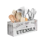 Extra Large Kitchen Utensils Holder With 4 Compartments Wooden Utensil Organize. Fixed Price $50.32.