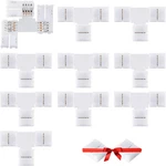 Jackyled T Shape 4-pin 8mm Led Connectors Total 42pcs, Unwired Solderless Gaples. Fixed Price $14.12.