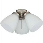 Hampton Bay 3-light Brushed Nickel Ceiling Fan Shades Led Light Kit. Fixed Price $17.00.