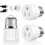 (2 Packs) 3 Prong Light Socket To Plug Adapter, E26 E27 Outlet Adap. Fixed Price $10.53.