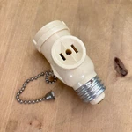 Vintage Ge General Electric 2 Socket Adapter With Pull Chain Light Untested. Fixed Price $10.00.