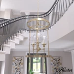 Xidane 3 Light Mid-century Modern Metal Foyer Lantern Pendant Glass Globe Orb. Fixed Price $329.99.