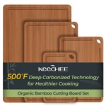 Keechee Wood Cutting Board, Set Of 4 (s+m+l+xl), Carbonized Bamboo (brown). Fixed Price $85.61.