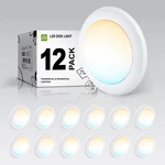 12 Pack Led Disk Lights 6 Inch, 15w 5cct 2700k-5000k 1245lm Cri90+, Dimmable .... Fixed Price $74.01.