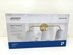 Progress Lighting Bredela 23 In. 3-light Gold Vanity Light White Ribbed Glass. Fixed Price $48.95.