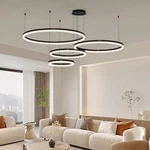 Mikeru Modern 4 Ring Chandelier Light, Led Pendant Light Fixtures With Remote.... Fixed Price $294.79.