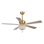 Parrot Uncle 52" Ganga Modern Downrod Mount Reversible Crystal Ceiling Fan, Gold. Fixed Price $113.51.