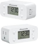24 Hour Programmable Digital Timer Outlet, 2 Pack Timers For Electrical Outlets,. Fixed Price $28.78.