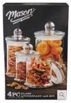 Mason Craft And More 4 Piece Set Glass Apothecary Jar Storage Kitchen Htf. Fixed Price $39.99.