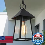 Log Barn Modern Farmhouse Outdoor Pendant Light Fixture, Black, Anti-rust. Fixed Price $74.70.