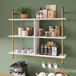 Floating 3-tier Coffee Bar Shelf - Wall Mounted Faux Marble Storage Rack. Fixed Price $134.99.