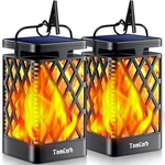 Tomcare Solar Lights Outdoor Flickering Flame Lantern Waterproof Hanging Decor. Fixed Price $44.98.