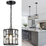 Mexo Modern Crystal Pendant Light Black Chandelier Cylinder Adjustable Fixture. Fixed Price $104.98.