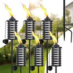 Snogswog Citronella Torches For Outside Set Of 6, White 16 Oz Outdoor Garden .... Fixed Price $77.21.