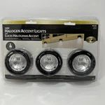 Hampton Bay Halogen Accent Lights 3 Light Kit 120v Model 148-407 Black/negro New. Fixed Price $39.97.
