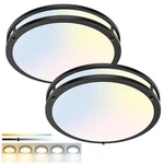 Hepside 2 Pack Flush Mount Ceiling Light Fixture, 13inch-2packs, Black. Fixed Price $93.27.