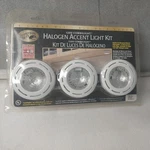 Hampton Bay Halogen Accent Lights 3 Light Kit 120v Model 148-652 White New. Fixed Price $37.00.