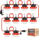 100ft Led Construction String Lights, 11000lm Waterproof Work Lights With Hooks. Fixed Price $116.99.