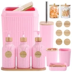 Pink Bathroom Accessories Set 17pcs With Trash Can 3pcs Lotion S.... Fixed Price $55.76.