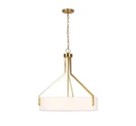 Kenroy Home Thayne 24 Inch 5light Round Linen Drum Pendant With Brushed Gold .... Fixed Price $62.95.