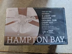 Hampton Bay 3-light White Ceiling Fan Shades Led Light Kit, #1005 027 902. Fixed Price $29.00.