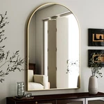 Harritpure Arched Wall Mirror 24"x36" Gold Metal Frame Arch For Bathroom. Fixed Price $149.61.