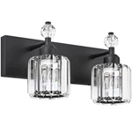 Presde 2-light Crystal Bathroom Lights Fixtures Modern Matte Black Wall. Fixed Price $124.14.