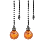 U/d Ceiling Fan Pull Chain 2pcs Crystal Glass Cracked Ball Pul. Fixed Price $18.36.