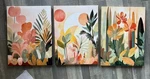 Akwish Boho Flowers Canvas Wall Art Set Of 3, Abstract Colorful Tropical 12x16. Fixed Price $25.00.