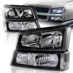 For 03-06 Chevy Silverado 1500 2500 3500 Black Housing Clear Lens Head Lights. Fixed Price $43.50.