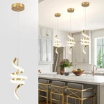 Sovinzert 15in Modern Spiral Led Pendant Light Adjustable Gold Kitchen Fixture. Fixed Price $87.28.
