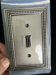 Brainerd Single Switch Wall Plate Brushed Satin Pewter Beaded New!. Fixed Price $9.95.