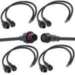 Qofowin 3wire Waterproof Connector, 3pin Male Female Plug Led 3pin-way, Black. Fixed Price $24.95.