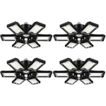 Aoretic Led Garage Light 4-pack, 180w 18000lm 6500k, Deformable 6+1 Panels. Fixed Price $65.98.