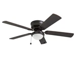 Harbor Breeze Armitage 52-in Black Indoor Flush Mount Ceiling Fan With Light Kit. Fixed Price $43.00.