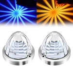 Wodvyss 2pcs Dual Color Amber/blue Watermelon Lights Amber Turn Signal Marker.... Fixed Price $53.38.