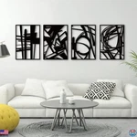4 Pack Black Abstract Metal Wall Art, Minimalist 3d Sculptures For Home Decor. Fixed Price $94.07.