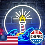 Lighthouse Neon Sign Sea Signs For Wall Decor Dimmable Sunset Sunrise Led L. Fixed Price $49.18.