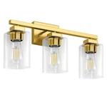 Beslowe 19'' 3-light Bathroom Light Fixture Modern Gold Vanity Over Mirror. Fixed Price $96.24.