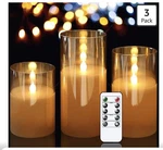 Genswin Gold Glass Battery Operated Flameless Led Candles With 10-key Remote And. Fixed Price $27.71.