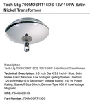 Visual Comfort 700mosrt15ds 150w 12v Magnetic Surface Transformer Satin Nickel. Fixed Price $328.00.