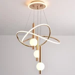 Creative 3-color Lighting Led Chandelier Spherical Acrylic Pendant Lamp Fixtures. Fixed Price $97.99.