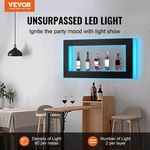 Vevor Led Lighted Liquor Bottle Display Bar Shelf Rf & App Control 48" Square. Fixed Price $260.56.
