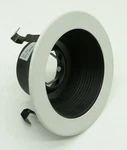 Nora Nl411 Black 4" Adjustable Stepped Baffle Ring White Trim For Mr16. Fixed Price $13.99.