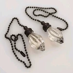 2pc- Decorative Ceiling Fan Pull Chain Replacement, 12" Beaded, Glass Light. Fixed Price $11.99.