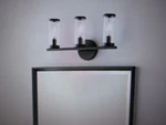 Hampton Bay Loveland 16.625 In. 3-light Black Bathroom Vanity Light With Shade. Fixed Price $31.30.